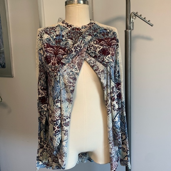 Free People Snow Combo Long Sleeve Blouse - Picture 5 of 6